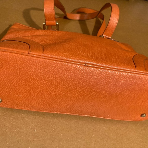 Beautiful Burberry handbag in orange pebbled leather - Picture 8 of 8